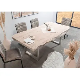 MASSIVMOEBEL24.DE Baumtisch Akazie 170x110x78 Natural Stone lackiert FREEFORM #127