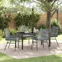 vidaXL Garten Essgruppe 5-tlg. Grau
