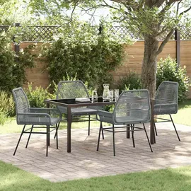 vidaXL Garten Essgruppe 5-tlg. Grau