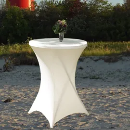 Baumarktplus 5er Set Stehtischhusse Stretch beige Partytisch Bistrotisch 80cm