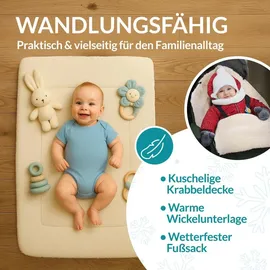 monzana Fußsack Kinderwagen Baby Winter mit Handwärmer Reflektoren Reißverschluss Buggy Waschbar Babyschale Schlafsack Kuschelig, Anthrazit | Monzana