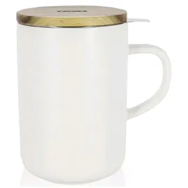 OGO LIVING Tisanière Juliet Blanche Infuseur Intégré, Grand Volume - Ogoliving