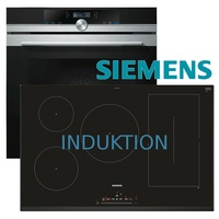 Herdset Induktion Autark Siemens Selbstreinigung Ofen + Induktion Kochfeld 80cm