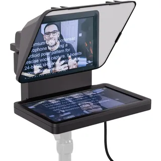 Elgato Prompter, Teleprompter mit Integriertem Bildschirm, YouTube, Twitch, Zoom, Teams, DSLR, Webcam, Smartphone, Drag & Drop-Monitoranzeige, Mac, PC, Stream Deck, 1920 x 1080 Auflösung