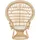 Beliani Pfauensessel EMMANUELLE Baumwolle 0 x 0 x 0 cm Beige mit Kissen