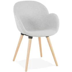 Kadima Design Esszimmerstuhl & Besucherstuhl | Professional & Büro | Buchenholz & Stoffbezug Hellgrau | Ergonomisch | Tixano Kollektion