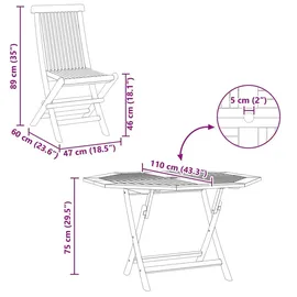 vidaXL Garten Bistro Set 3-tlg. Braun