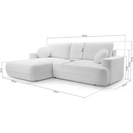 ax living Ecksofa mit Schlaffunktion Grün Peoni 267 cm breit elegant L