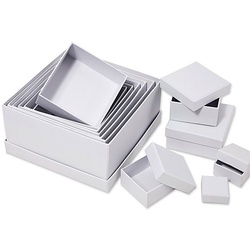 Pappschachteln "Quadrat",  3–14 cm, 12 Stück