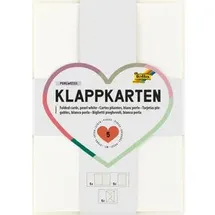 Folia Faltkarten mit Briefumschlägen 150501 perlweiß DIN A6, 5 Karten + Kuverts + Einlagen