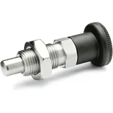 Ganter Normelemente | Edelstahl-Rastbolzen - GN 817-6-9-BK-NI | Ohne Rastsperre | Edelstahl | Raststift chemisch vernickelt| 1 Stück