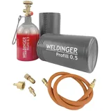 WELDINGER befüllbare Aluminium-Propanflasche Profill 0.5 inkl. Umfüllschlauch, S...