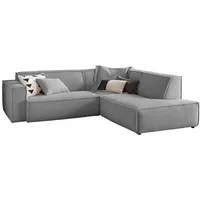 KAWOLA Sofa SAMU Ecksofa Cord grau Recamiere rechts -