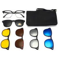 Hifot brillengestelle mit Magnetisch Clip polarisierte Sonnenbrille, Plastik Brillenrahmen Brillenfassungen für herren damen