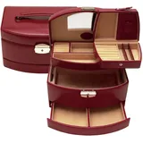 Windrose Merino Schmuckkoffer rot