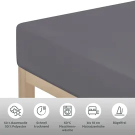 OTTO home Spannbettlaken Jersey 90 x 200 - 140 x 200 - 180 x 200 cm grau