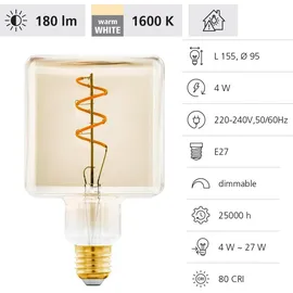 EGLO LED-Lampe 4W E27 180 lm warmweiß 1700 K