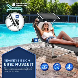 tillvex Sonnenliege 60 x 0 x 35 cm Silber