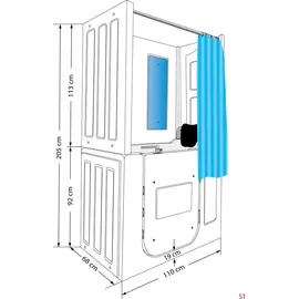 SeniorBad Seniorendusche und Sitzwanne Kombination Wanne mit Tür S08D-TH-B-R 110x68x205cm