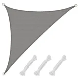 AMANKA Sonnensegel 3x3x4,2 HDPE Dreieck Rechtwinklig Sonnenschutz Garten Grau