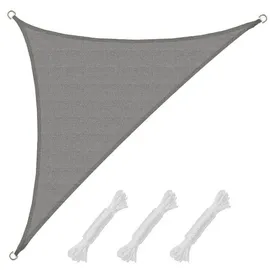 AMANKA Sonnensegel 3x3x4,2 HDPE Dreieck Rechtwinklig Sonnenschutz Garten Grau