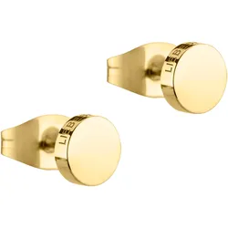Paar Ohrstecker LIEBESKIND BERLIN "Schmuck Geschenk Edelstahl Ohrringe Kreis, LJ-0483-E-05, LJ-0484-E-05", gold (gelbgoldfarben), Ohrringe, Damen, Edelstahl