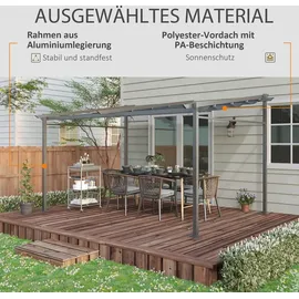 Outsunny Pergola 397 x 295 x 230 cm dunkelgrau