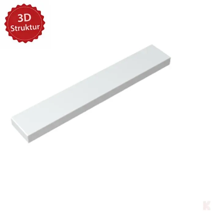Klemos Fliese 1x6 – individuell bedruckte Klemmbaustein-Fliese mit 3D Struktur