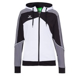 Erima Herren Jacke Premium One 2.0 Trainingsjacke mit Kapuze, weiß/schwarz/weiß, XL, 1071803