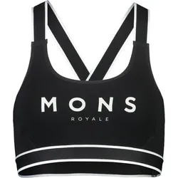 Mons Royale Womens Stella Merino X-back Bra black L