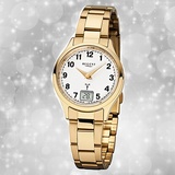 Regent Damenuhr gold Elegant Funkuhr Analog-Digitaluhr URFR195