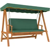 ComfortXL Hollywoodschaukel, Dunkelgrün, Holz, 236x181x130 cm, Gartenmöbel, Hollywoodschaukeln