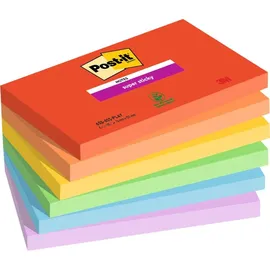 Post-it Post-it® Super Sticky Notes Carnival Haftnotizen extrastark 6556SR farbsortiert, 6 Blöcke
