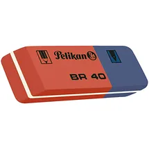 Pelikan BR40 Kautschukradierer 40 Stück – Blau/Rot Kombi-Radiergummi aus Naturkautschuk – für Bleistift, Tinte, Kugelschreiber & Tusche – für alle Untergründe