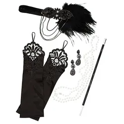 Set "Charleston", schwarz, 7-teilig