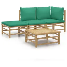 vidaXL Garten-Lounge-Set 4-tlg. Bambus grün/braun