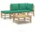 vidaXL Garten-Lounge-Set 4-tlg. Bambus grün/braun