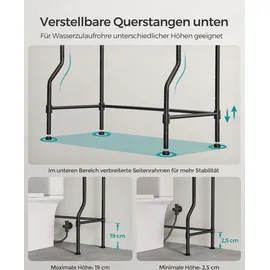 Songmics 4-stöckiges Toilettenregal, Badezimmerregal, verstellbare Ablagen - schwarz