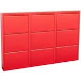 ebuy24 Schuhschrank mit Klappen/Türen in rot (150x106x16 cm)