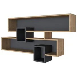 Skye Decor Wandregal KAREN 120x72,2 cm braun/anthrazit - Braun/Anthrazit