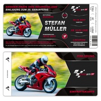 Einladungskarten Geburtstag (40 Stück) - Motorrad Rennen Ticket - Eigenes Bild Eintrittskarten