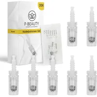 P-Beauty | Bajonett Nadelpatronen | Ersatz Nadelpatronen für Auto Derma Elektrik Pen | Microneedling | Bajonett Verschluss | für Dermapen Geräte mit Bajonett Port | 20 Stück | Nano