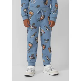 s.Oliver Jogginghose mit angedeutetem Tunnelzug und All-over-Print Blau 92