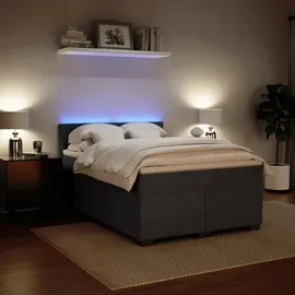 vidaXL Boxspringbett 140 x 200 cm Dunkelgrau