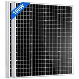 GLIESE Solarmodul 2 Stücke 100W 12V Solarpanel, 100,00 W, Monokristallin, (Set, 2 Stücken 100W Solarmodul), Hoher Wirkungsgrad in Kombination mit geringem gewicht