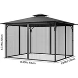 Vevor Moskitonetz für Pavillon 4 Stück 3,05 x 3,96 x 2,07 m Schwarz