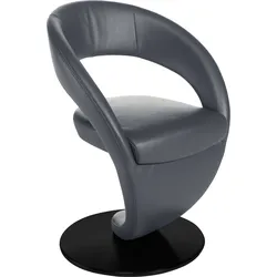 K+W Komfort & Wohnen Drehstuhl »Wave«, Design-Drehstuhl, schwarzer Drehteller K+W Komfort & Wohnen nachtblau + Drehteller in Metall schwarz Struktur