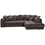 Froschkönig24 Pascha Ecksofa 308x192 cm Braun-Grau (Espresso)
