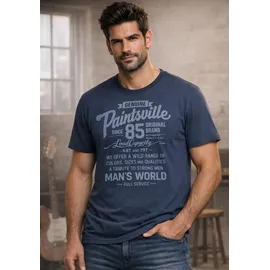 MAN'S WORLD T-Shirt MAN'S WORLD, Herren, Gr. XL (56/58), blau (nachtblau), Single Jersey, Obermaterial: 100% Baumwolle, bedruckt, normal, Rundhals, Shirts T-Shirt, Kurzarm, mit stylischem Print, Rundhalsausschnitt, aus Baumwolle, Topseller