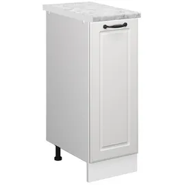 Vicco Apothekerschrank R-Line, Medizinschrank für die Küche, Weiß Landhaus/Weiß AP Marmor